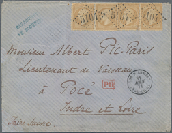 China - Fremde Postanstalten / Foreign Offices: French P.O.: 1871, 10c. Bistre "Napoleon Empire Dent - Other & Unclassified