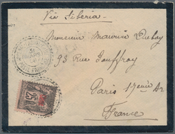 China - Fremde Postanstalten / Foreign Offices: 1908, French Offices. Mourning Envelope Addressed To - Autres & Non Classés