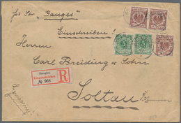 China - Fremde Postanstalten / Foreign Offices: 1889, 50 Pf. Brown (3 Inc. Pair) And 5 Pf. Green (2) - Andere & Zonder Classificatie