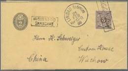 China - Besonderheiten: 1899, "MISSENT-TO / SHANGHAE" Boxed In Incoming Mail, Swiss Wrapper 2 Rp. Us - Altri & Non Classificati