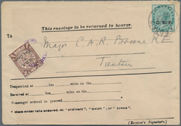 China - Besonderheiten: 1901, Coiling Dragon Ovpt. "B.R.A. 5 C." Canc. Violet "Railway Post Office" - Other & Unclassified