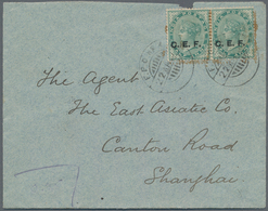 China - Besonderheiten: 1902, India C.E.F. Ovpts. QV 1/2 A. (2) Canc. "F.P.O.1 22 MAR 07" To Small C - Sonstige & Ohne Zuordnung