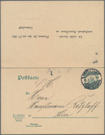 China - Besonderheiten: 1913, 2 Cents Green Double Postal Stationery Card From The German Colony KIA - Andere & Zonder Classificatie