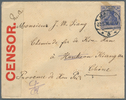China - Besonderheiten: Incoming Mail, 1916, Germany 20 Pf. Tied "MAINZ 22.5.16" To Small Censored C - Sonstige & Ohne Zuordnung
