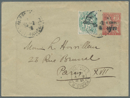 China - Besonderheiten: 1918. French China Postal Stationery Envelope 4c On 10c Rose Upgraded With S - Other & Unclassified