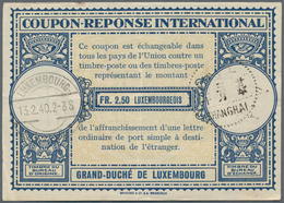 China - Besonderheiten: 1940, IRC International Reply Coupon Luxemburg 2.50 Fr. Pmkd. "LUXEMBOURG 13 - Sonstige & Ohne Zuordnung