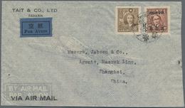 China - Taiwan (Formosa): 1947/48, Three Airmail Covers W. Ovpt. Stamps Resp. SYS Palmtree, To New Y - Andere & Zonder Classificatie