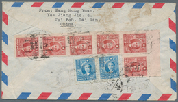 China - Taiwan (Formosa): 1947, Dr. Sun $100 (pair), $200 (block-6 Inc. Top-margin) Tied. "Taipeh2 3 - Sonstige & Ohne Zuordnung