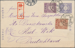 Japanische Post In China: 1899/1912, Stationery "China" 1 1/2 S. Uprated 1 S., 1 1/2 S. Violet Canc. - 1943-45 Shanghai & Nanking