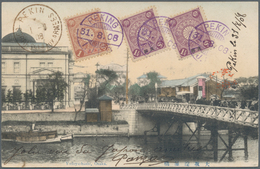 Japanische Post In China: 1908. Picture Post Card Of 'Yodoya-Bashi, Osaka' Addressed To The '16th Co - 1943-45 Shanghai & Nanjing