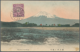 Japanische Post In China: 1909. Picture Post Card Of 'Fuji From River' Addressed To France Bearing S - 1943-45 Shanghai & Nanchino