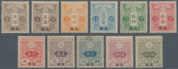 Japanische Post In China: 1913, Tazawa Unwatermarked 1/2 S.-25 S., The 5 S. 10 S. Unused Mounted Min - 1943-45 Shanghai & Nanking