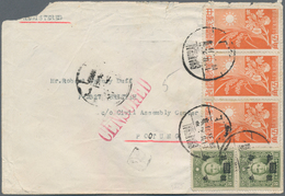 Japanische Besetzung  WK II - China - Zentralchina / Central China: 1944, 50 C. Orange (3) With $3/8 - 1943-45 Shanghai & Nanjing