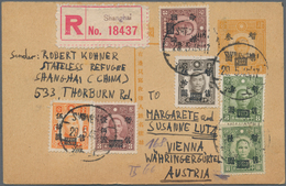 Japanische Besetzung  WK II - China - Zentralchina / Central China: 1944, Stationery Card $3/1 C. Up - 1943-45 Shanghai & Nanjing