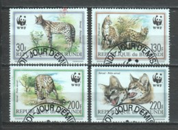 Burundi 1992 Mi 1758-1761 WWF SERVAL - Usados