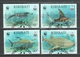 Kiribati 1991 Mi 566-569 WWF SHARKS & RAYS - Oblitérés