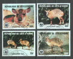 Ivory Coast 1985 Mi 881-884 WWF _ ANTELOPES - ZEBRA DUIKER - Used Stamps