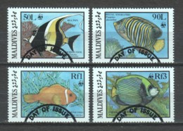 Maldives 1986 Mi 1198-1201 WWF FISHES - Usados