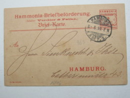 HAMBURG    , Privatpost ,  Ganzsache  1890  , Recht Selten - Private & Local Mails