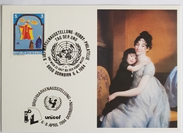 1984 MC, UN, UNICEF, Portrait MME Dufour Feronce Mit Sohn, Österreich, Vereinte Nationen, - Cartoline Maximum