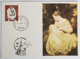 1984 MC, UN, UNICEF, Wabria 84, Mrs, Richard Hoare And Her Son Von Joshua Reynolds, Wien, Österreich, Vereinte Nationen, - Maximum Cards