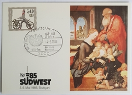 1985 MC, UN, UNICEF, Südwest 85 Stuttgart, Heilige Familie Im Gemach Von Hans Baldung, Österreich, Vereinte Nationen, - Maximum Cards