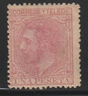 ESPAGNE - N°207 * (1879) Alfonso XII - 1 Peseta - Unused Stamps