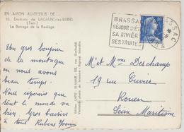France Oblitération Daguin Tarn Brassac 1959 Sur CPM - 1921-1960: Modern Period