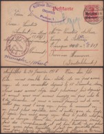 Belgique 1917 - EP Mons Vers Allemagne + Censure Vers Un Camps (AIX2703) DC1666 - Occupazione Tedesca