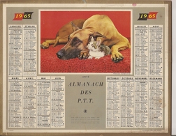 Calendrier PTT 1965 (Nord, Plans Villes, Marées) Chien Et Chat - Grand Format : 1961-70