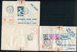 BELGIQUE - LETTRE AVION CIRCULAIRE DE PARIS A NEW-YORK PUIS A BRUXELLES POUR LA CROIX ROUGE EN 1946/47 - SUP - Storia Postale