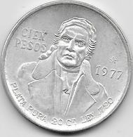 Mexique - 100 Pesos 1977 - Argent - Mexico