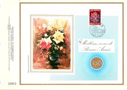 MONACO 1978 DOCUMENT VOEUX BOUQUET - Storia Postale