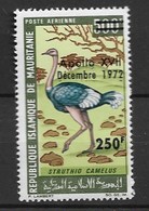 MAURITANIA 1973 Airmail,  BIRDS "ostriche" Surcharged MNH - Avestruces