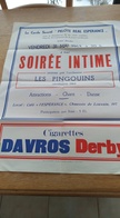 Affiche. Saint-Josse. Bruxelles. Les Pingouins. Cigarettes Davros Derby. 1963. Guy Cudell. - Affiches