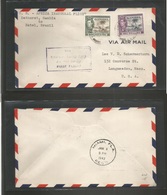 Airmails - World. 1941 (4 Dec) Gambia - USA. First Flight. Fkd Env 2/6 Sh + 1 Sh. Special Cachet. - Other & Unclassified