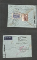 Afghanistan. 1939 (June) Kaboul - Turkey, Ankar (15 June) Reverse Multifkd Registered Envelope (roughly Opened At Right  - Afganistán