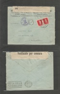 Albania. 1941 (25 Aug) WWII. Durres - Milano, Italy (1 Sept) Comercial Fkd + Italian Censored Envelope. Fine Usage. - Albania