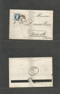 Austrian Levant. 1876 (17 June) Smyrne - Triest. FL Fkd 10 Sld Blue , Tied Cds. XF. - Other & Unclassified