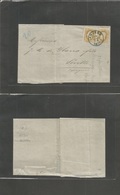 Belgium. 1881 (28 Jan) Anvers - Sevilla, Spain. EL Fkd 25c Bister (x2) Cds. Addressed To Yharra & Fils. Rare City Destin - Otros & Sin Clasificación