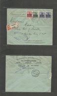 Belgium - Xx. 1915 (7 Aug) German Occup, Ovptd Issue. Bruxelles - Switzerland, Lausanne (10 Aug) Registered Censored Mul - Sonstige & Ohne Zuordnung