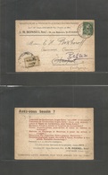 Bulgaria. 1921 (3 March) France, St. Etrenne - Etropol. Fkd Private Card + Retur With Bulgarian Tied Cds "INCONNU" Very  - Andere & Zonder Classificatie