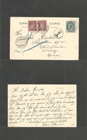 Canada. 1902 (May) Saint Ste. Marie, ONT - NORWAY, Kristiania (1 June 02) 1c Green QV Stat Card + Arrival Taxed Norwegia - Sonstige & Ohne Zuordnung