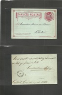 Chile - Stationery. 1886 (Enero 1) Cañete - Chillan With Arrival Scarce Cachet "29" Only In Town Name. 2c Red / Bluish S - Chile