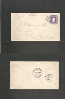 Chile - Stationery. 1892 (14 May) Santiago - Palmilla (15 May) - Santiago. 5c Lilac On Ivory Paper With Triple Lines. Re - Chili