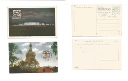 China - Xx. C. 1928-30. 2 Diff Pre-franked Early Ppcs. Harbin Manchuria Ovptd Junk Issue. - Andere & Zonder Classificatie