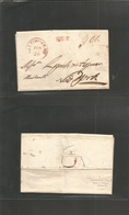 Dominican Rep. 1816 (May 31st) Colonial Spanish Period. Costa De Santo Domingo - USA, NY (28 June) Via " Captain S. Swai - Dominikanische Rep.