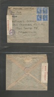 Egypt. 1942 (15 Apr) WWII. Air GB Multifkd OAS Usage To Argentina, Santa Fe, San Cristobal With Palestine British Censor - Sonstige & Ohne Zuordnung