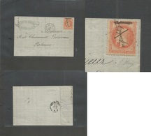 France. 1871 (19 May) Marseille - Palermo, Italy (22 May) 40c Orange Empire CROSS OUT + "REPUBLIQUE" Manuscript, Tied An - Otros & Sin Clasificación