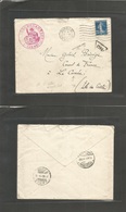 France - Xx. 1917 (5 April) Paris - Crete,La Canee (15-21 May). Official Fkd Semeuse + Taxed. Consular Mail. - Andere & Zonder Classificatie